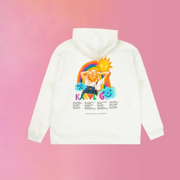 NEW OFF WHITE TOUR HOODIE FEATURING "MAÑANA SERÁ BONITO TOUR" GRAPHIC ON FRONT - Picture 2 of 2